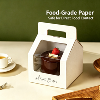 Boîtes rigides en papier kraft recyclé écologiques avec doublure en éponge, logo personnalisé pour gâteau d'anniversaire, cupcake, dessert, plats à emporter