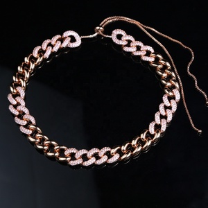 Nuova Collana da <span class=keywords><strong>Donna</strong></span> con Catena Cubana Miami Placcata <span class=keywords><strong>Oro</strong></span> <span class=keywords><strong>Rosa</strong></span> con Zirconi <span class=keywords><strong>Rosa</strong></span> - Product Image 5