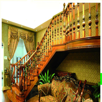 Garde-corps d'escalier droit en bois massif, nouveau style classique français