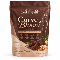 Poudre de beauté OEM à marque privée Curve Bloom pour le corps, soutien au contour, à base de racine de Maca, graines de fenugrec, flocons d'avoine et poudre de cacao pour adultes, riche en fibres