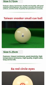 Billes de <span class=keywords><strong>billard</strong></span> en cristal, style chinois importé, noires et blanches, 572 mm, qualité 8A, pour entraînement et pratique - Product Image 4