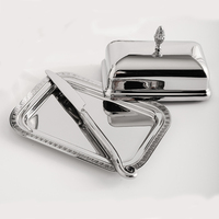 Boîte à beurre créative en acier inoxydable de luxe classique européen et américain avec couvercle pour la cuisine, les fêtes et le rangement du pain