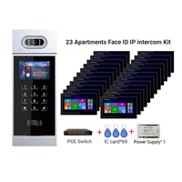 Interphone TCP/IP 7 ''pouces 20 moniteurs système d'interphone vidéo pour appartement avec 1 caméra de sonnette