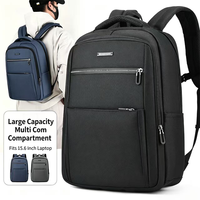 Sac à dos pour ordinateur portable professionnel de 15,6 pouces, design léger, entretien facile, tissu en nylon haute densité, grande capacité