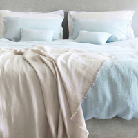 Parure de lit 3 pièces 100% chanvre couleur unie, housse de couette douce et rafraîchissante, taies d'oreiller, durable et respectueuse de la peau pour la maison