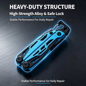 Multifunctional Pliers Stainless Steel <b>Camping</b> <b>Tool</b> with Screwdriver Bits for Outdoor Survival JC002 Misty Blue - Product Image 3