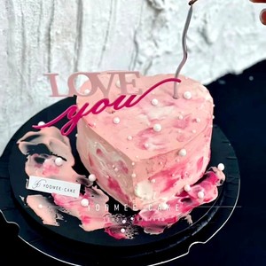 ท็อปเปอร์เค้กอะคริลิครูปหัวใจสองชั้น ตกแต่งด้วยน้ำผึ้งและสีหวาน สำหรับวันวาเลนไทน์ งานแต่งงาน และงานปาร์ตี้ - Product Image 1