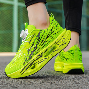 Chaussures de course à plaque de carbone lumineuse avec bouton rotatif et amorti Popcorn, baskets pour adolescents, idéales pour les tests physiques - Product Image 3