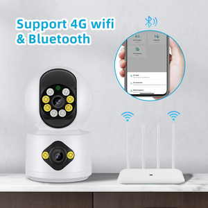 Lensa ganda kamera <span class=keywords><strong>IP</strong></span> <span class=keywords><strong>WiFi</strong></span> 4MP layar Monitor bayi pelacakan otomatis deteksi manusia Ai 360 PTZ kamera pelindung keamanan pintar - Product Image 5