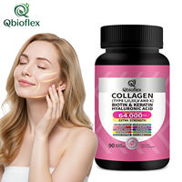 Qbioflex Beauty Capsule : Collagène Hydrolysé Multi-Vitamines Biotine pour la Croissance Capillaire, l'Éclat du Visage et le Bien-être Cutané