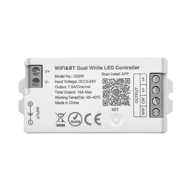 Tuya WiFi Bt LED Controller Switch Alexa Google Home Voice Control RGB/RGBW/CCT LED Strip Smart Switch APP-Controlled DC12-24V