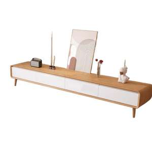 Meuble TV en bois massif de style nordique minimaliste, design ultra fin et étroit pour petits appartements - Product Image 5