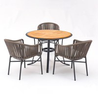 Ensemble de mobilier d'extérieur moderne Ensemble table à manger en corde pour hôtel, patio, balcon, café, terrasse, restaurant