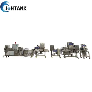 Automatic Chicken Nuggets Forming / Battering / Bread Crumbs Coating Machine / Electric Frying Machine