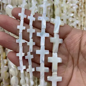 Groothandel Natuurlijke Witte Cross Shell Kralen Voor Diy Handgemaakte Kraal Sieraden Maken