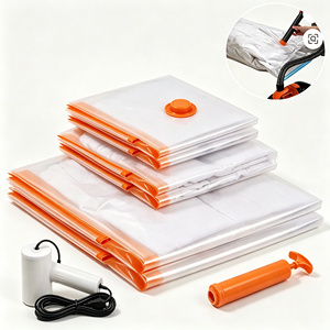 Bolsas de Almacenamiento al Vacío Transparentes, Organizador de Ropa Cuadrado, Bolsa Plegable para Ahorrar Espacio, para Ropa de Cama y Viajes - Product Image 1
