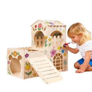 Wooden Rabbit <b>House</b> Villa Multifunctional Pet <b>Bed</b> For Medium Rabbits And Guinea Pigs - Product Image 5