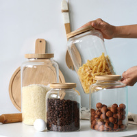 Pot de conservation en verre borosilicate transparent pour aliments, pour les capsules de thé à la peau de mandarine séchée, les grains de café, autres articles scellés