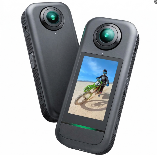 Insta 360 Action Camera 5.7K 360 Video 48MP 1/2" CMOS Imaging Sensor Touchscreen Weatherproof Invisible Selfie Stick MicroSD