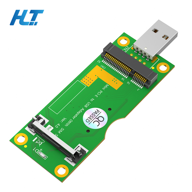Mini PCIe USB Adapter SIM Card Slot 3G/4G Module Compatible Standard/Micro/Nano SIM Laptop/Desktop Wireless Expansion 480Mbps