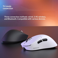 Ratón Inalámbrico para Juegos HJSDZHI S1 Ultraligero de 55g, Tri-Modo, PAW3311, 12000DPI, Batería de 500mAh y 65H de Duración para PC y Portátil