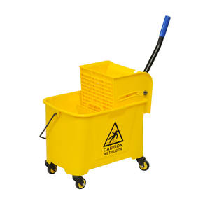 Chariot essoreur multifonctionnel jaune en plastique anti-fuite, écologique, capacité 30L+, outil de nettoyage et d'assainissement pour le personnel d'entretien - Product Image 2