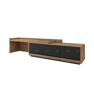 NOVA-Meuble TV moderne, meuble central rétractable et <span class=keywords><strong>extensible</strong></span>, <span class=keywords><strong>console</strong></span> multimédia à 2 tiroirs, meuble de salon en bois massif - Product Image 4