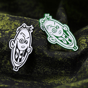 Vendita calda spilla piccola spilla personalizzata 2 colori smalto spilla divertente 3D personaggio dei cartoni animati in lega di zinco distintivi in metallo - Product Image 6