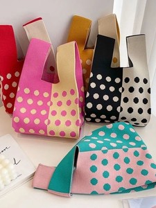 Bolsas de Compras de Tricô Feitas à Mão, Bolsa de Pulso de Alta Capacidade, Bolsa de Tricô Fofa para Meninas - Product Image 3