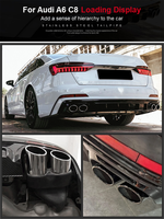 Tuyaux d'échappement de voiture SYPE pour Audi A6 LA7 C8 up S6 S7 Acier inoxydable Fibre de carbone Performance Embouts d'échappement Système Quad Embout de silencieux