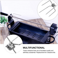 Fourchettes de rôtissoire en métal pour barbecue, accessoires pour poulet rôti, compatibles avec le charbon de bambou, résistantes à la chaleur et à la corrosion