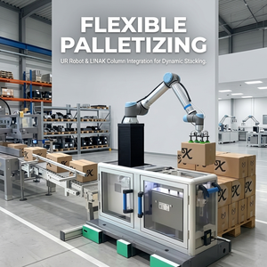 Columna Elevadora ELEVATE de Alta Calidad, Robots UR para Línea de Ensamblaje, Automatización de Manipulación de Materiales de Empaque - Product Image 6