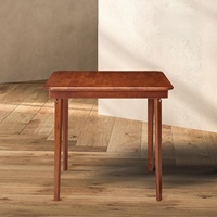 Table à manger pliante classique en bois de pin massif à bords droits pour la maison ou le bureau