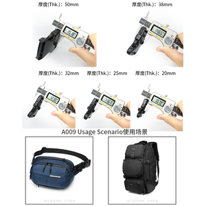 調節可能なバックルブラックナイロンウェビングストラッププラスチッククイックサイドリリースバックルOEM ODM用バックパックバッグ部品アクセサリー - Product Image 5