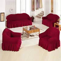 Lot de Housses de Canapé en Gros, Jacquard Extensible Tricoté pour Canapés 4/3/2/1 Places, Housse avec Jupe pour Décoration d'Intérieur