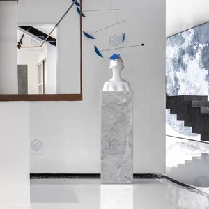 Scultura Decorativa da Pavimento per Soggiorno di Lusso Supporto Espositivo a Cubo Plinti in Marmo Naturale <span class=keywords><strong>Base</strong></span> in Pietra per Mobile TV - Product Image 4