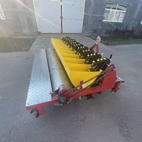 Planteuse/semoir à ail multifonctionnel à 10 rangs, à essence, haute efficacité, tracté par tracteur, avec boîte de vitesses et espacement des rangs réglable