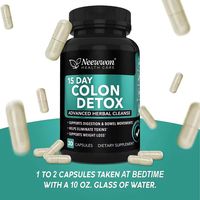 Capsules de désintoxication du côlon Neewwon 15 jours, nettoyage intestinal avancé à base de plantes, favorise la digestion et la santé intestinale, 30 capsules en stock