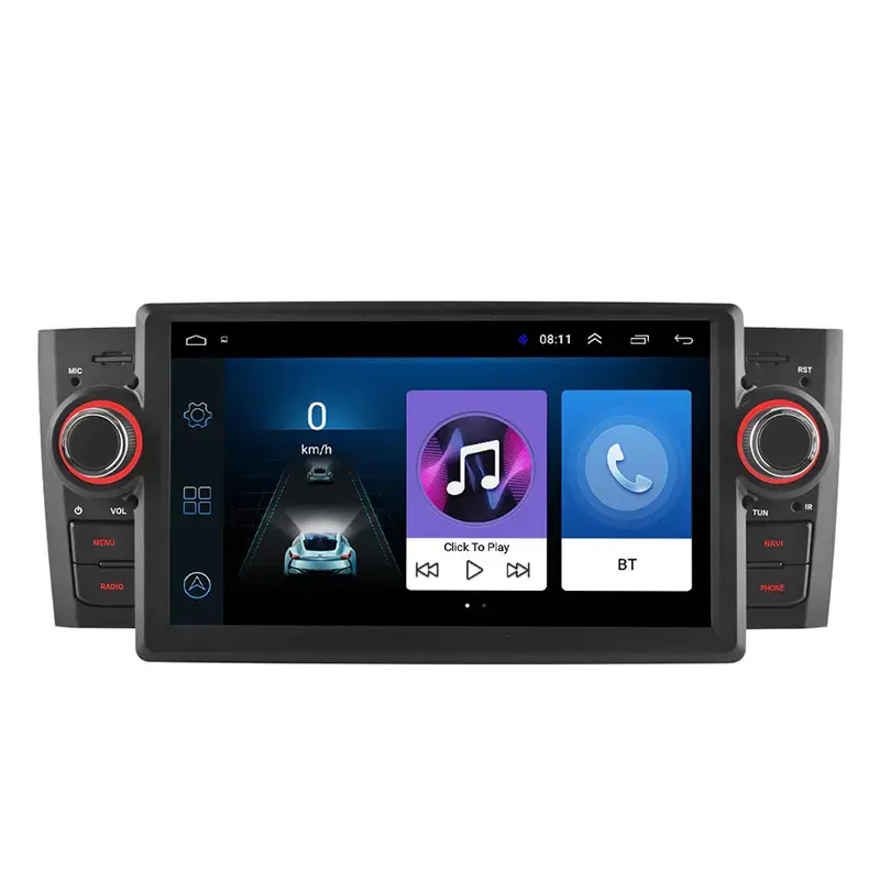 Inch 4 lõi Android 11 âm thanh xe hơi DVD đa phương tiện Máy nghe nhạc đài phát thanh Video Stereo hệ thống định vị cho Fiat Linea 2007-2012