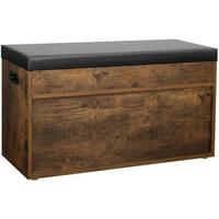 Banc de rangement à chaussures moderne en bois avec coussin et 3 compartiments, banc à chaussures d'entrée avec siège
