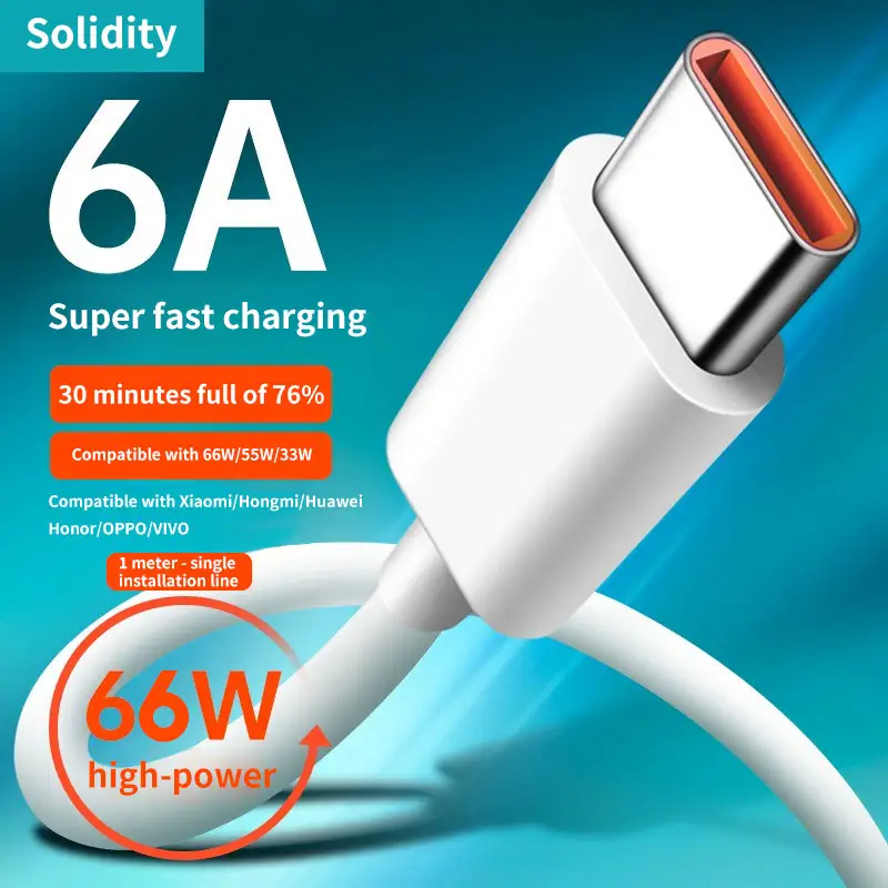 Mobile Phone 6A Fast Charging Usb-C Data Cable Type-C 6A Cables Charging 5A Usb-C For Huawei Cable /Android Original