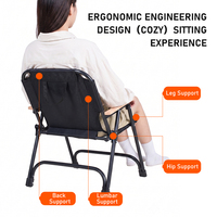 Chaise de glamping pliable respirante avec siège élargi, chaise de camping robuste pour la plage, les voyages en camping-car et les rassemblements en plein air