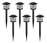 Lampe solaire à brancher au sol, à changement de couleur, panneau en silicium polycristallin, boîtier en PP, lampe de jardin extérieure pour pelouse et aménagement paysager, lot de 6