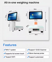Fábrica minorista supermercado almacén Hospital pantallas táctiles con impresora de 58mm Windows POS sistema escala máquina