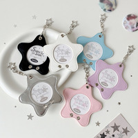 Porte-badge et porte-clés tendance en forme d'étoile, en cuir PU, style Kpop coréen, étui de rangement et de présentation de badges pour fans d'Anime et de Kpop