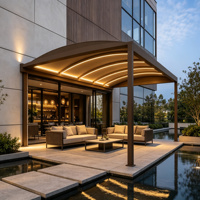 Pergola en aluminium avec auvent imperméable, abri d'ombrage sur mesure autoportant pour patio, jardin, terrasse, hôtel, usine de pergolas