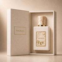 Flacon de parfum carré en verre de luxe avec vaporisateur à pompe, capacité de 75 ml, design portable, boîte incluse