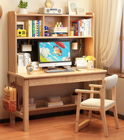 Bureau d'étude en bois massif avec étagère supérieure, panneau perforé et étagères de rangement, table d'ordinateur pour bureau à domicile, vente en gros pour chambre et appartement