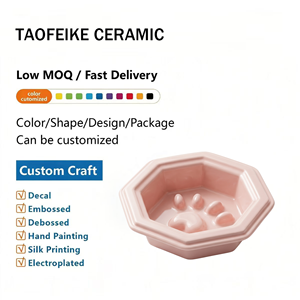 Ciotola in Ceramica per Cani e Gatti Anti-Soffocamento e Anti-Ribaltamento, 20cm, Motivo a Zampa, Antibatterica, Facile da Pulire, per Acqua e Cibo, OEM - Product Image 6