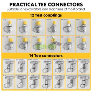 Hidrolik teşhis Test cihazı kiti 5 göstergeleri 13 için Test kaplinler için ekskavatör inşaat makineleri için hidrolik basınç testi - Product Image 6